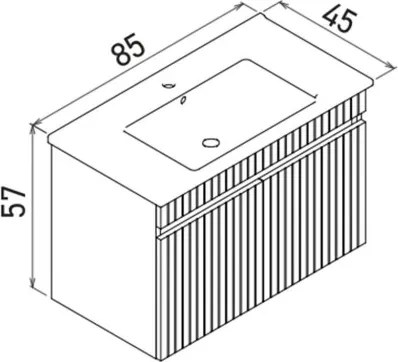 Tivoli mosdószekrény, 85 cm – TR785PNC1230