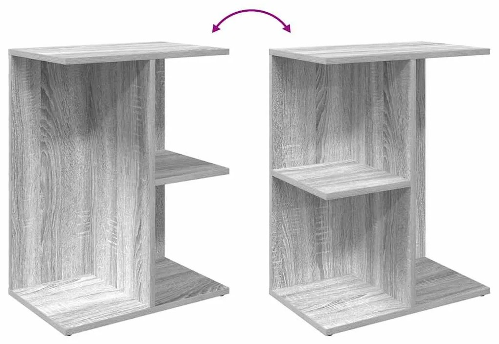 éjjeliszekrények 2db szürke sonoma 46,5x29x61cm szerkesztett fa