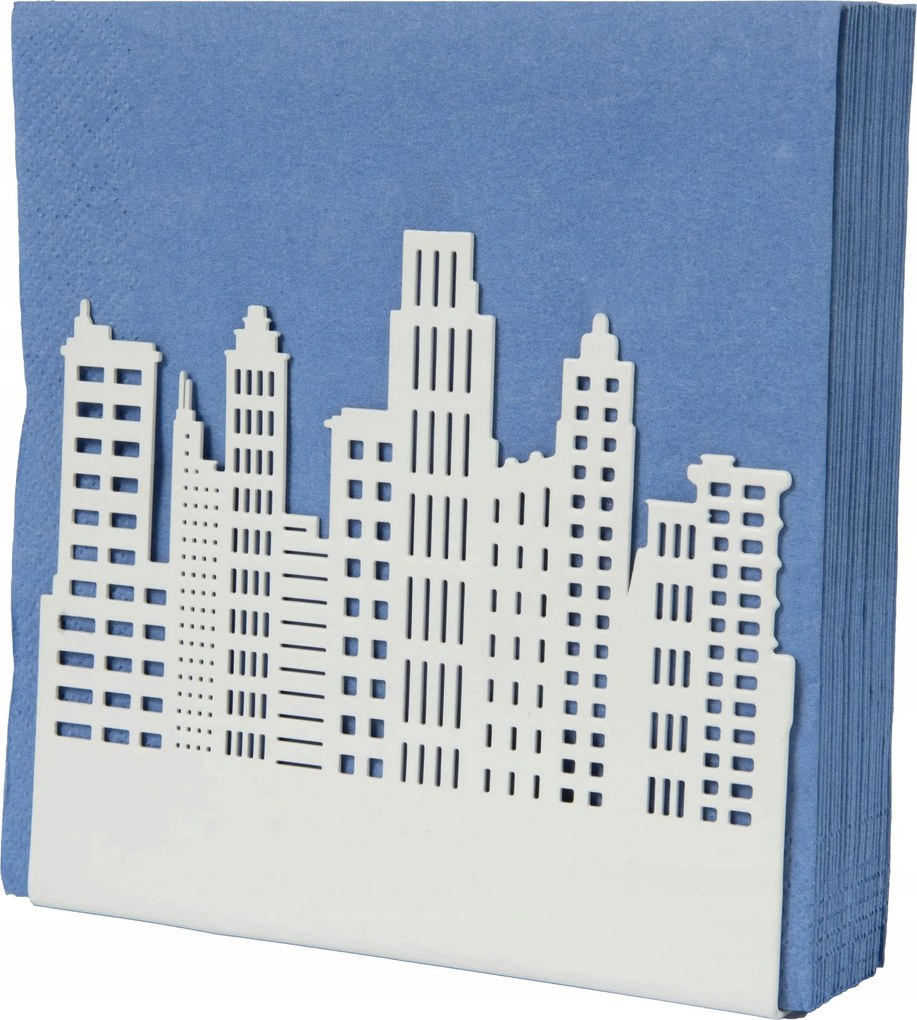 Modern fém szalvétatartó épület stílusban 15x4x13cm