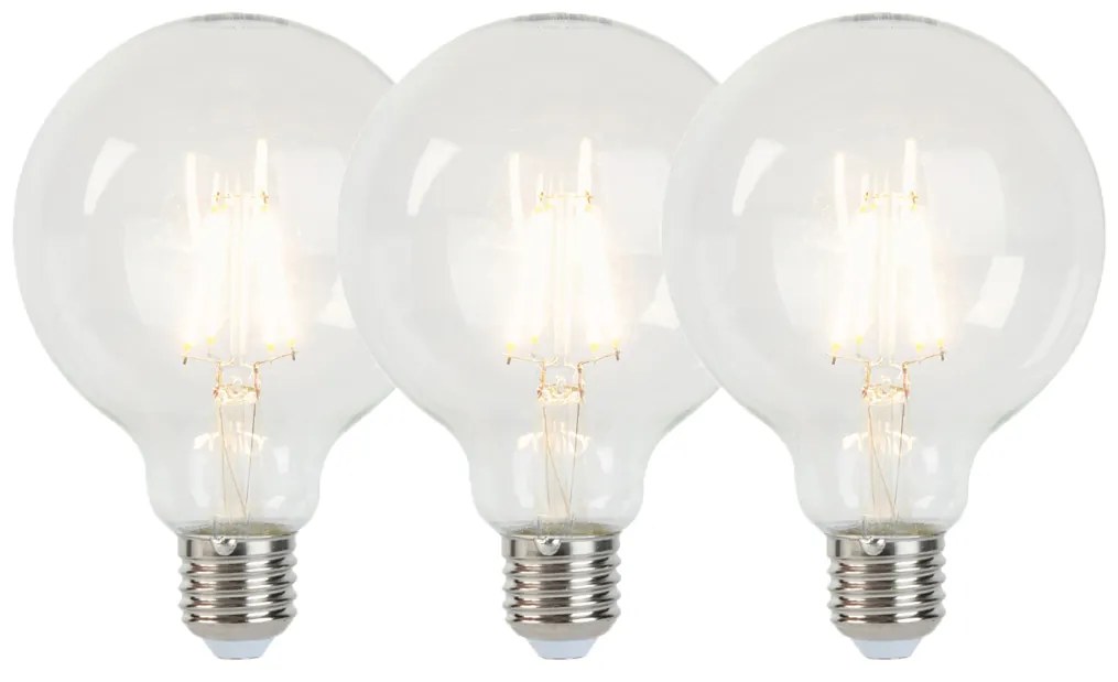 3 db E27-es szabályozható LED izzó G95 5W 470lm 2700K készlet