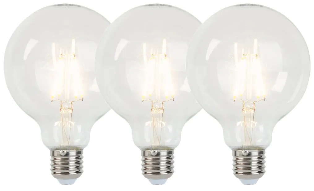 3 db E27 tompítható LED-izzólámpa G95 5W 470 lm 2700K