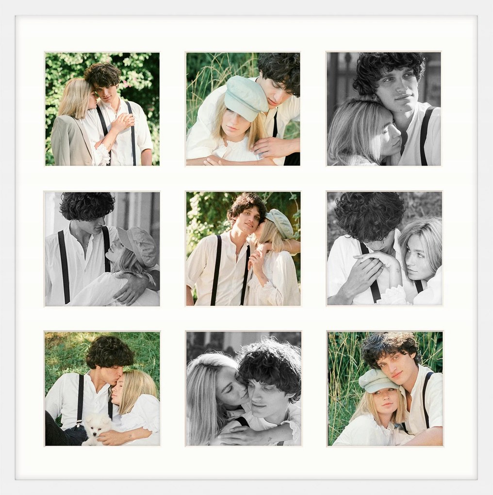 Képkeret 9 képhez 10x10 cm keret fehér fotógaléria 40x40 cm Framai