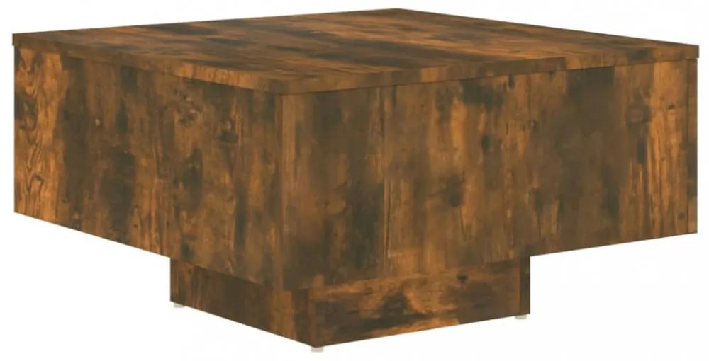 füstös tölgy színű szerelt fa dohányzóasztal 60 x 60 x 31,5 cm