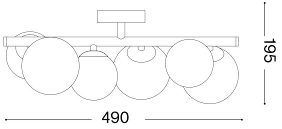 Ideal Lux - LED Felületre szerelhető csillár PERLAGE 6xG9/3W/230V 49 cm arany/fehér