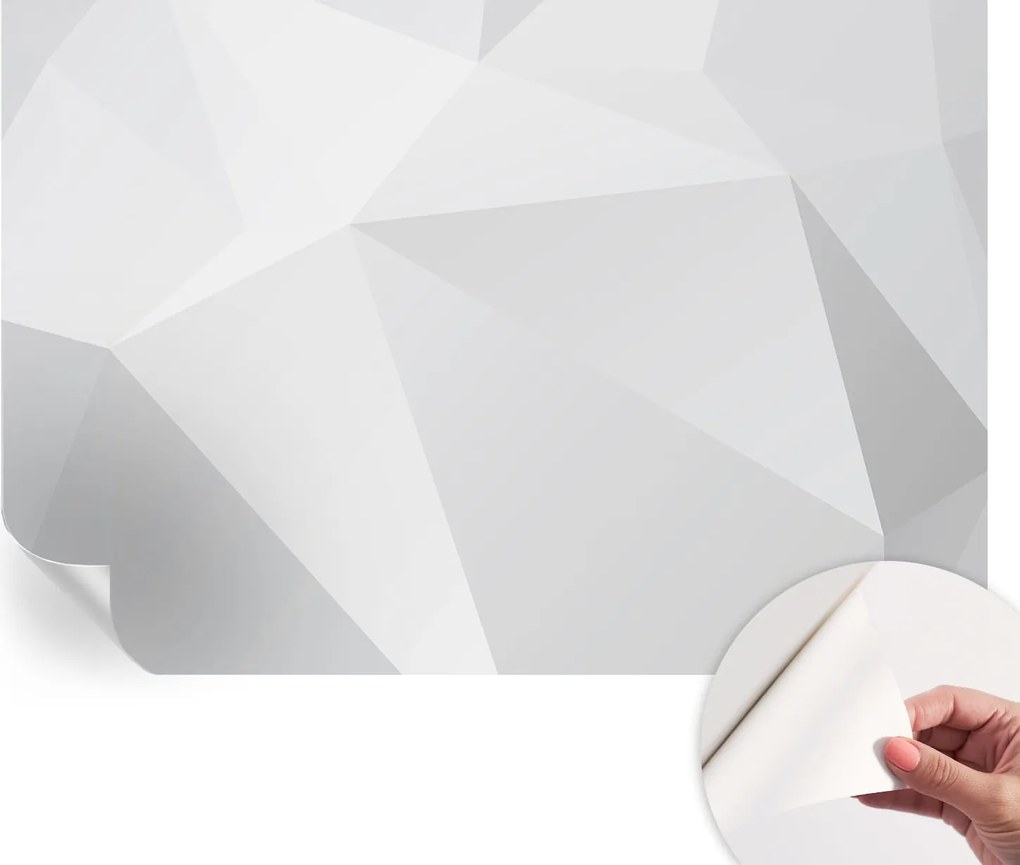 Modern öntapadós fali fotótapéta Szürke háromszögek 152x104 cm