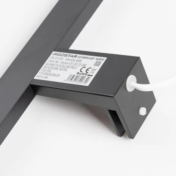 Aigostar - Fürdőszobai LED tükörvilágítás LED/12W/230V 4000K 60 cm IP44 fekete