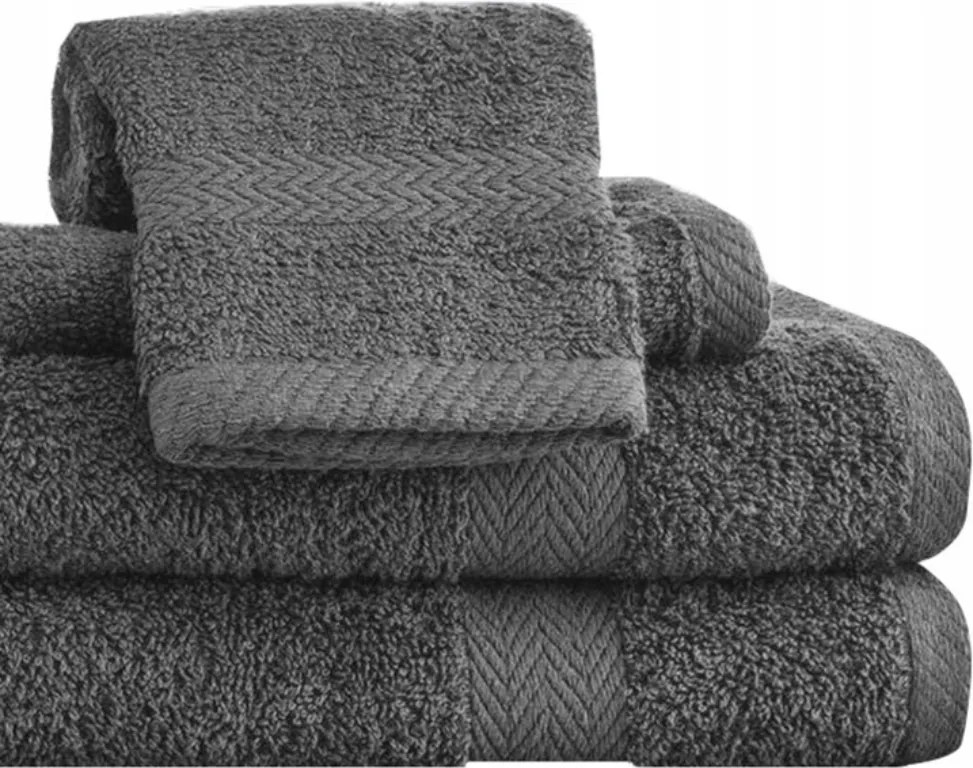 4 x Törölköző Szett 2 x 70x140 2 x 50x100 Pamut Törölköző Különböző Színekben