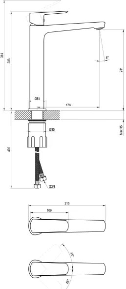 Ravak X070472 - LIFE mosdócsaptelep 28 cm fényes króm