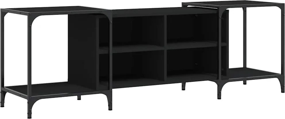 vidaXL fekete szerelt fa TV-szekrény 153 x 37 x 50 cm