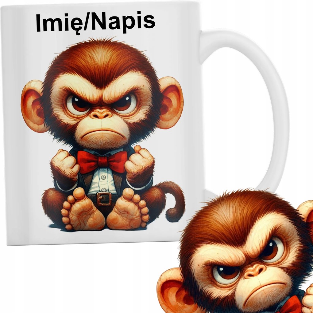 vicces Bögre Gonosz Majom Név Felirat Ajándék 330ml Csomagolás