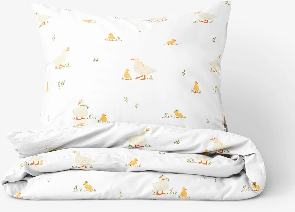 Goldea húsvéti pamut ágyneműhuzat - kacsák 240 x 220 és 2db 70 x 90 cm