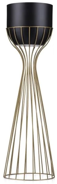 Fém virágcserép LOFT 68x20 cm arany/fekete