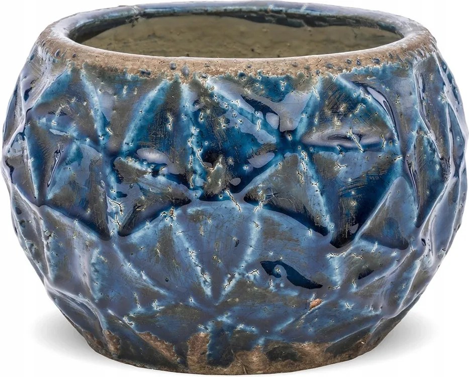 Virágtartó Kék 21x15cm Díszített 20