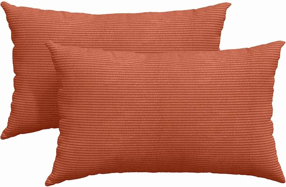vidaXL Kanapé párnák 2 pcs Piros Narancs 50 x 30 cm Bársonyos szövet