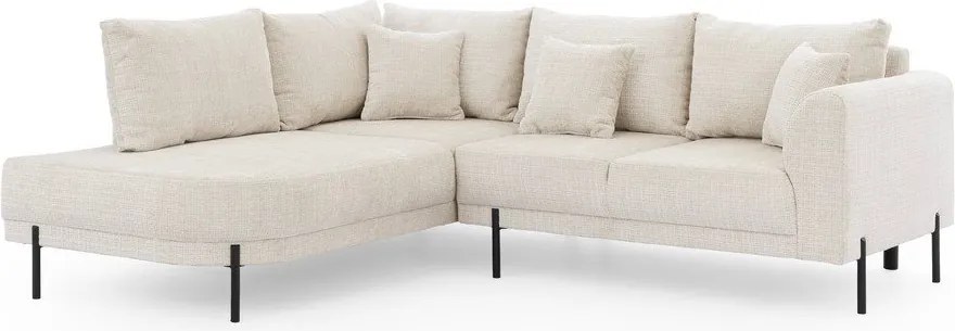 Bézs zsenília sarokkanapé (bal oldali-L alakú) Mauris – Ropez