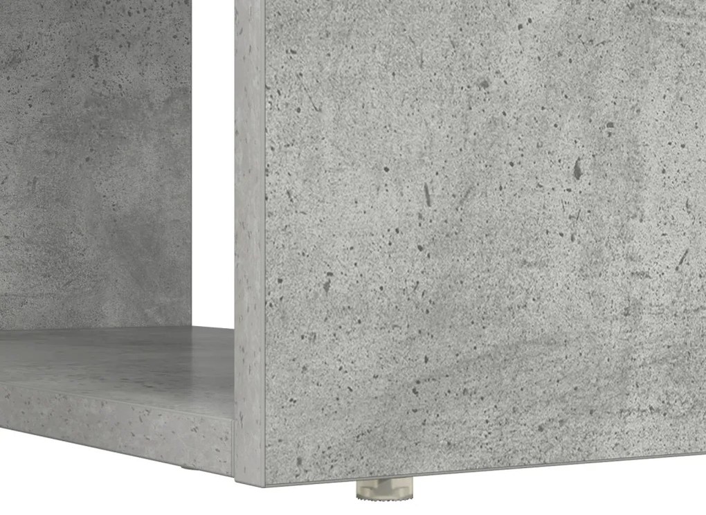 vidaXL Asztal tárolóval Beton Szürke 113x54x120 cm Szerelt fa