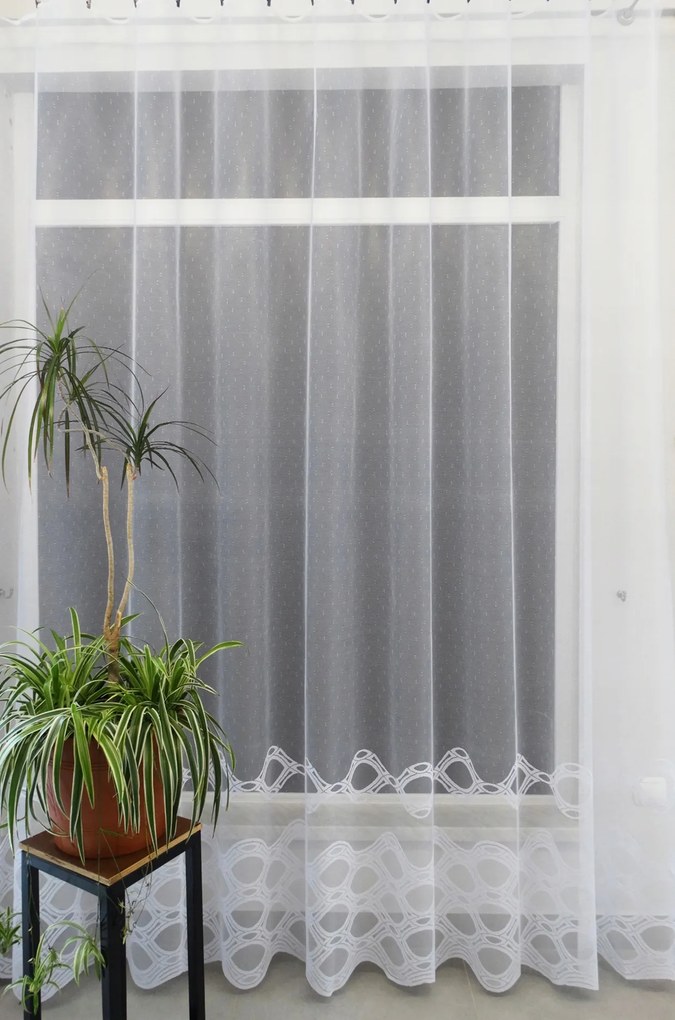 Mg Függöny jacquard 628/100 Fehér 300X250 kész szalaggal