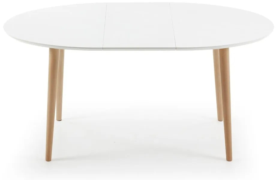 Fehér bővíthető étkezőasztal fehér asztallappal 90x120 cm Oqui – Kave Home
