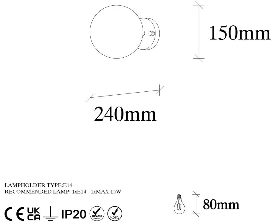 Fekete-fehér fali lámpa ø 15 cm Atmaca – Opviq lights