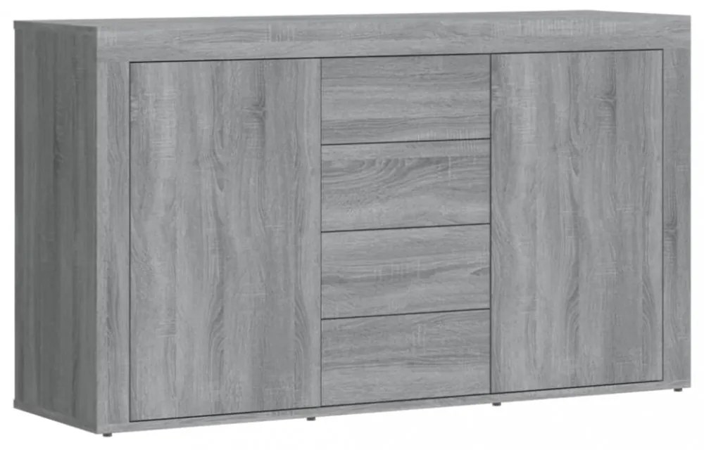 szürke sonoma színű szerelt fa tálalószekrény 120 x 36 x 69 cm