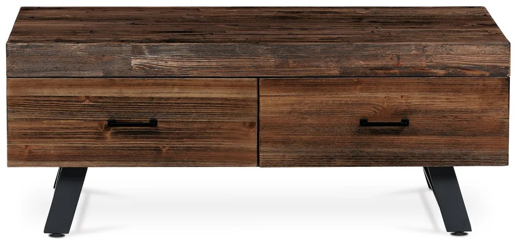 Tömör fenyőfa dohányzóasztal, 120 x 60 x 48 cm