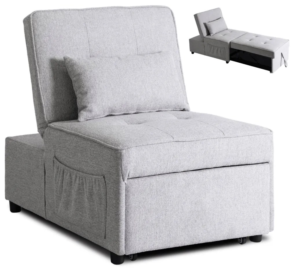 Ágyazható Fotel Szürke Színben. IBERIS 80 cm