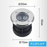 UNIVERSO Taposólámpa LED 3w 300lm 4000k 45° IP67 acél Ø90-Ø76x85mm