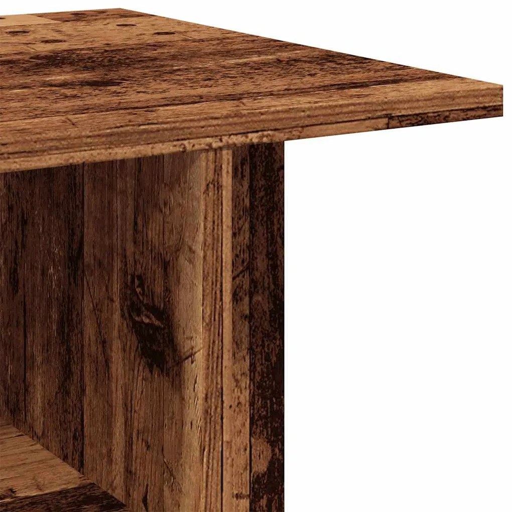 antik fa színű szerelt fa TV-szekrény görgőkkel 80 x 40 x 45 cm