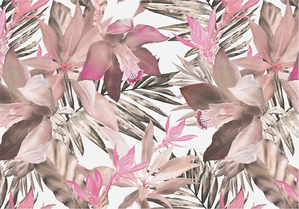 Flizelin Dekoratív fotótapéta Hálószobába Egzotikus virágok 312x219