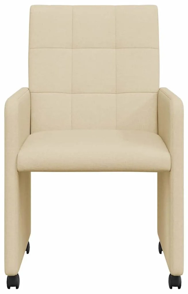 Kerekes Étkező Székek 2 pcs Krém 58 x 65 x 94 cm szövet