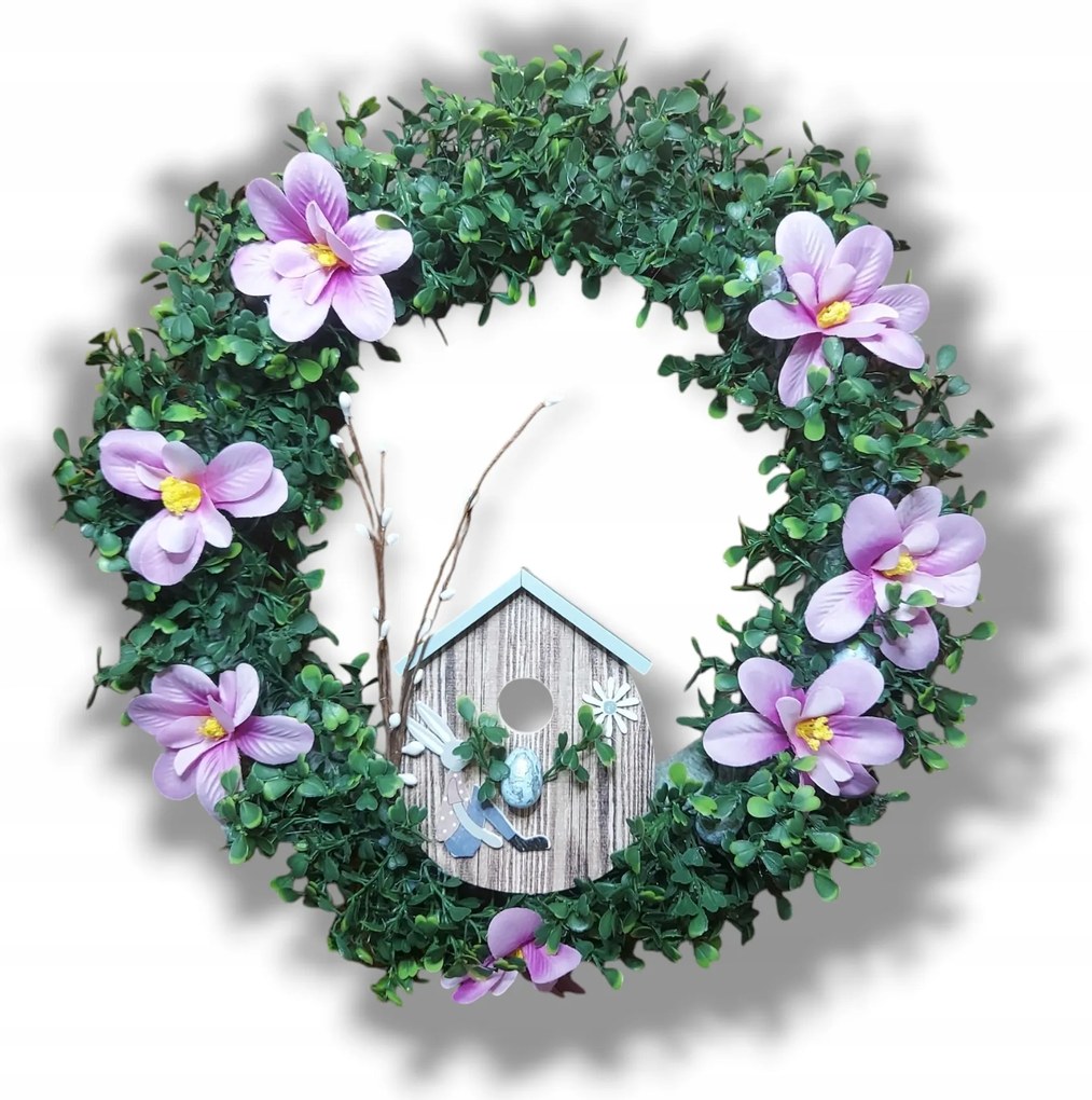 Húsvéti tavaszi koszorú bejárati ajtóra kézzel készített handmade 35c
