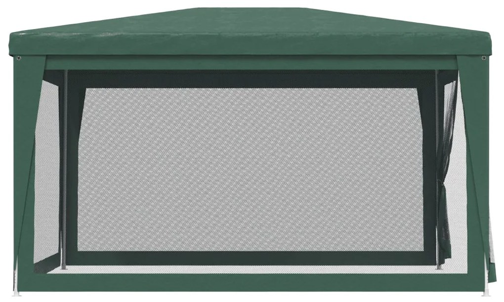 zöld HDPE rendezvénysátor 4 hálós oldalfallal 3x4 m