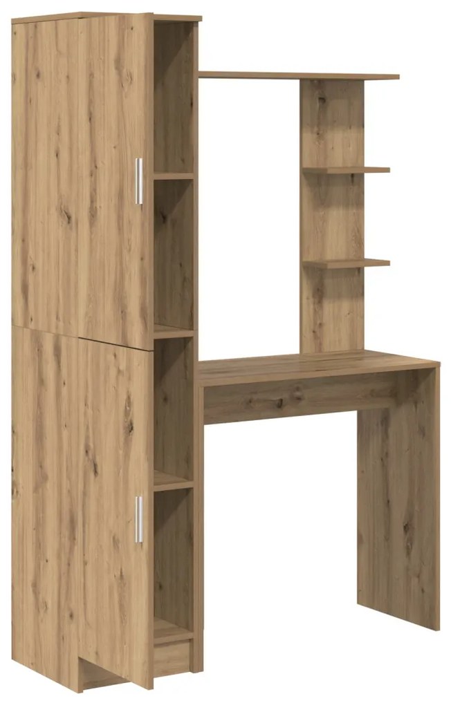 Tárolóval rendelkező íróasztal polcokkal 2 pcs kézműves tölgy