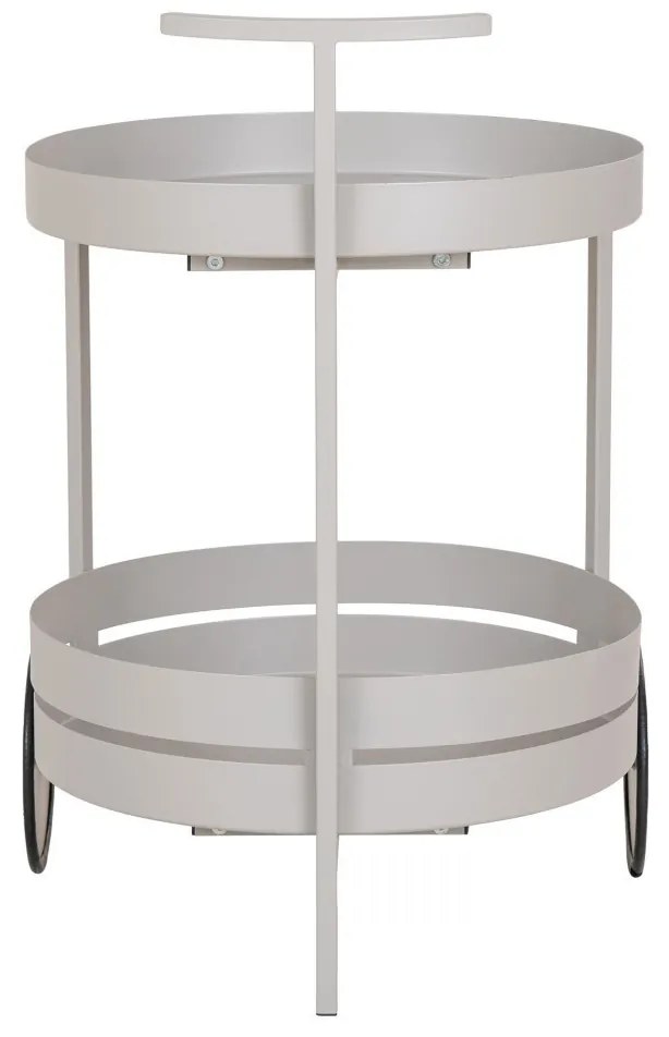 Beja zsúrkocsi, acél, szürke, 2 polc 40x49,5x61 cm