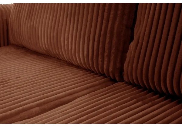 Univerzális ággyá alakítható L alakú sarokülőgarnitúra tárolórekesszel FRIDA barna