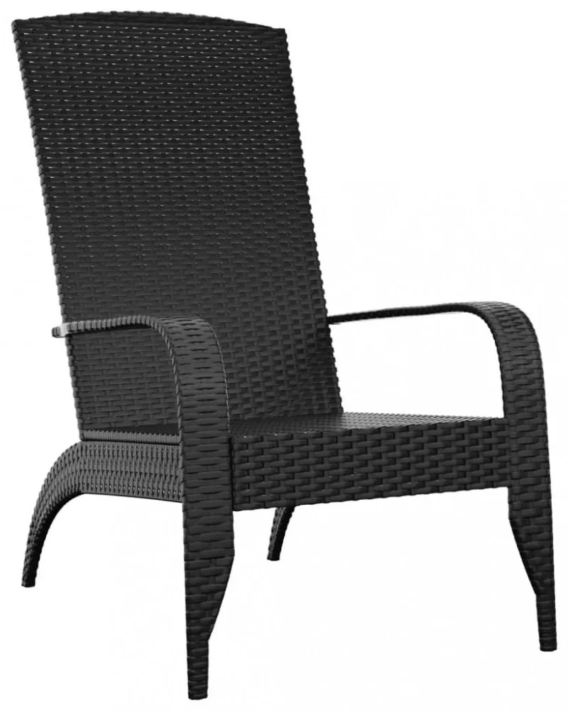 fekete polyrattan kerti adirondack szék