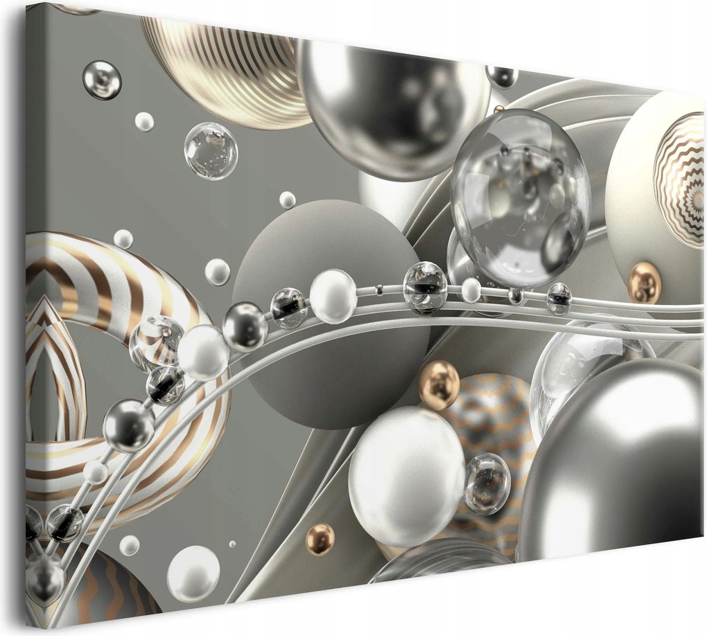 Vászonkép hálószoba falikép szürke ezüst gömbök 80x120cm