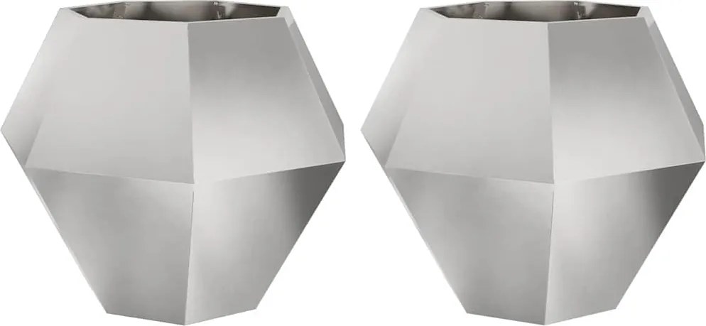 vidaXL Növénytartó 2 pcs Ezüst 100 x 100 x 80 cm Rozsdamentes acél
