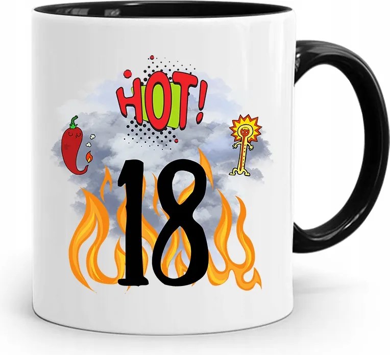 Születésnapra 18 18. 18. Bögre Fekete Ajándék fényképes nyomtatással