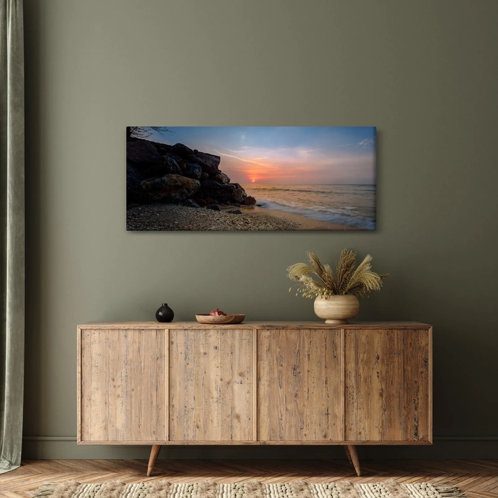 A tengerparton található naplemente képe (120x50 cm)