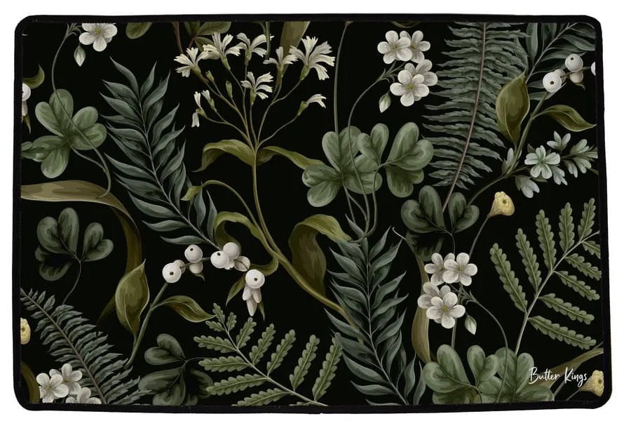 Lábtörlő 45x75 cm White and Green Beauty – Butter Kings