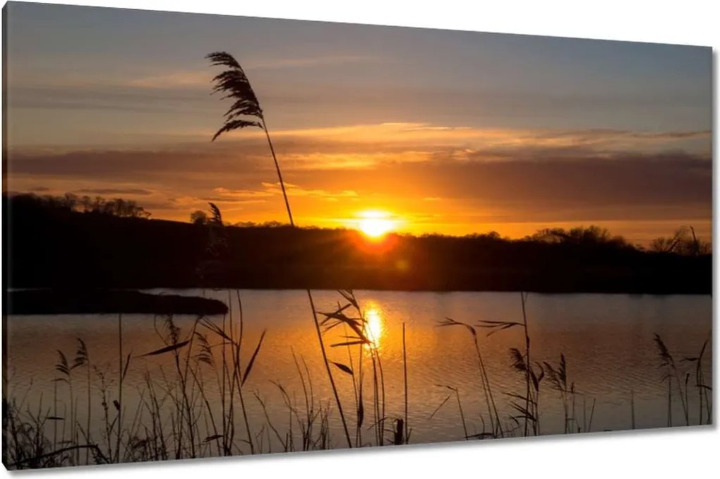Vászonkép 120x70 Nyugat a tóparton