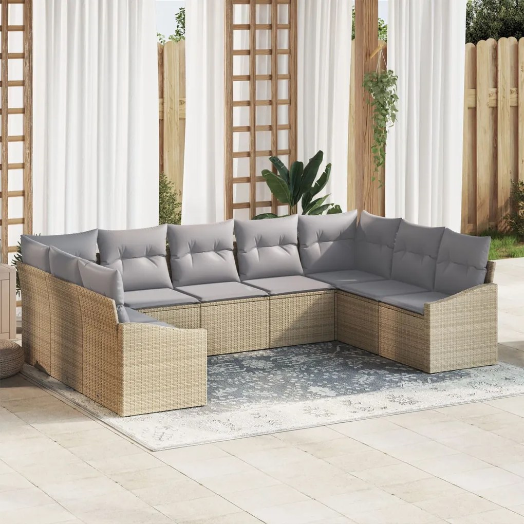 Kert étkező szett párnával 9 pcs Beige és Világosszürke