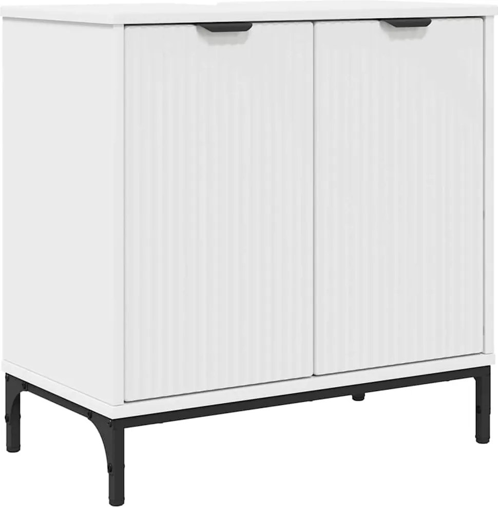 vidaXL Fürdőszobai mosdószekrény Fehér 60.5 x 33.5 x 61 cm Faanyag
