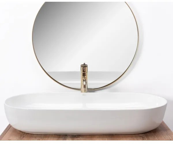 REA-U0563 - Ráültethető mosdó CLEO 41x81 cm kerámia/fényes fehér