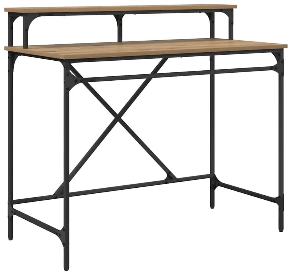 vidaXL Asztal Artisan tölgy 100 x 50 x 90 cm Faanyag