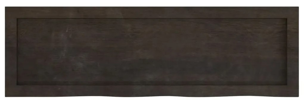 sötétbarna kezelt tömör tölgyfa fali polc 100x30x(2-6) cm