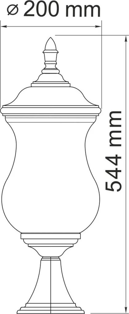 POLUX 300874 Klasszikus Kültéri Állólámpa Matt Fekete LED IP43