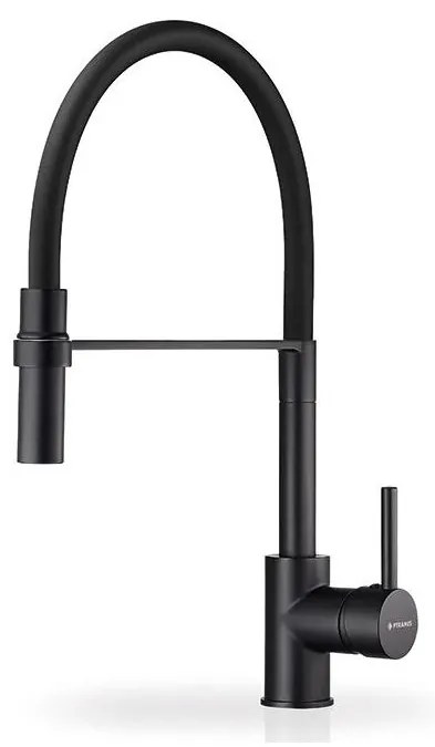 Pyramis 90939901 - SERINA fekete matt mosogató csaptelep flexibilis karos