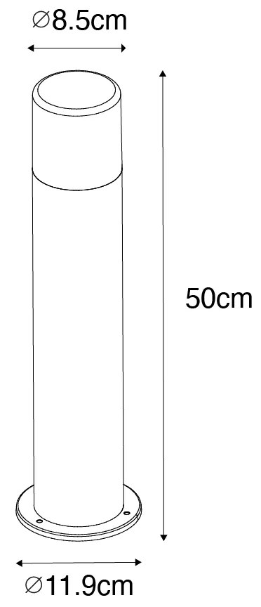 Kültéri állólámpa fekete füstös búrával 50 cm - Odense